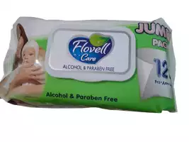 Влажные салфетки Flovell Care, Classic, зеленые 120 шт